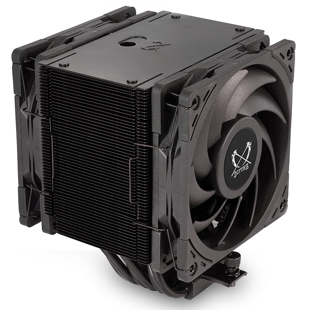 【特価処分】SCYTHE サイズ サイドフロー型CPUクーラー MUGEN6 BLACK EDITION デュアルファン 6mm径ヒートパイプx6 SCMG-6000DBE