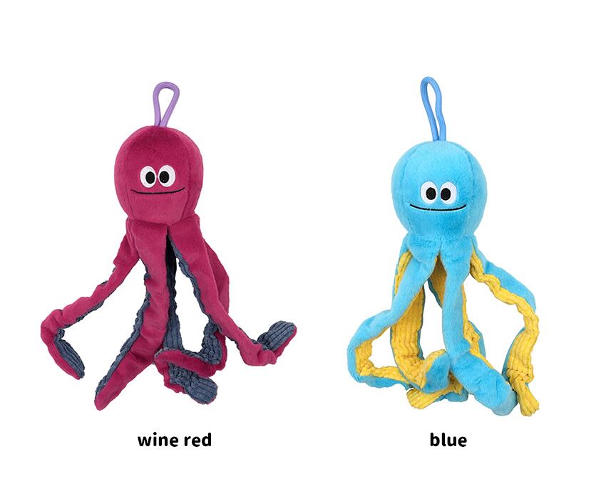 stretch octopus toy 2color /  ノーズワーク ペット 犬 おもちゃ 知育玩具 おやつ隠し 可愛い わんちゃん ストレス解消 音が鳴る toy カシャカシャ toy10