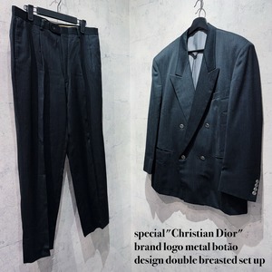 special"Christian Dior"brand logo metal botão design double breasted set up