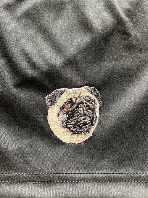 Dog embroidery comfortable shorts［Pug］