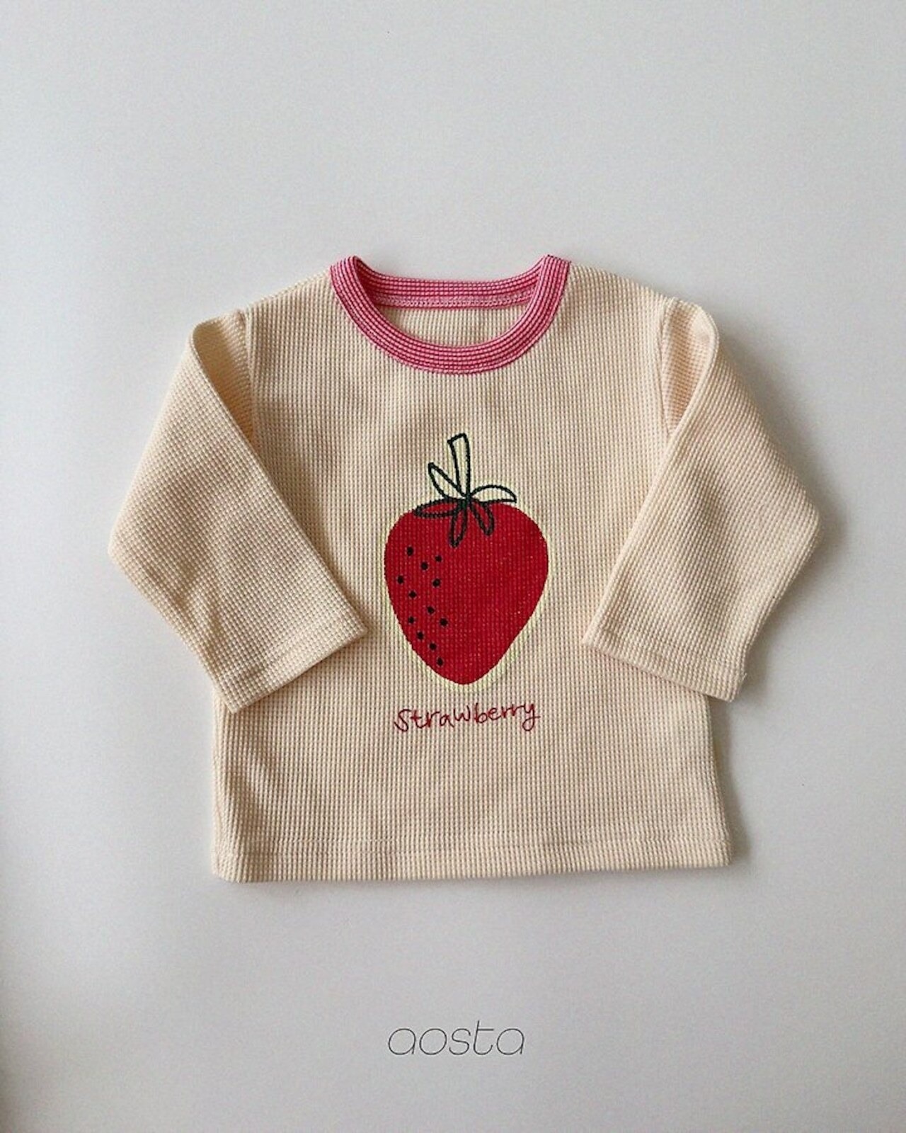 韓国子供服 / 26Autumn / Aosta / イチゴTシャツ / 秋服 *S~XXL*