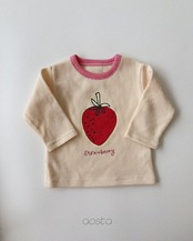 韓国子供服 / 26Autumn / Aosta / イチゴTシャツ / 秋服 *S~XXL*