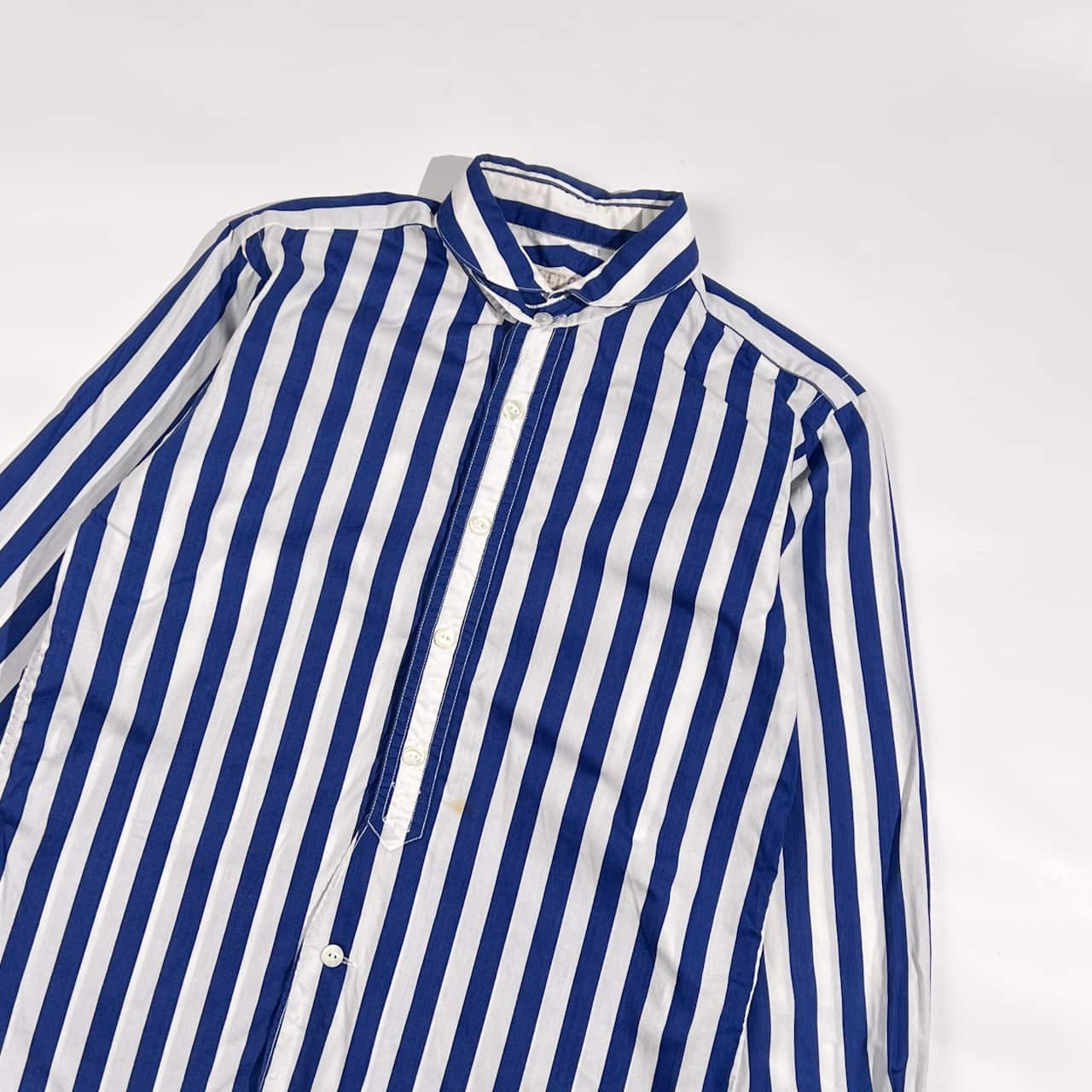 HAVERSACK ハバーサック 太ストライプ 長袖シャツ M/ブルー×ホワイト系 メンズ