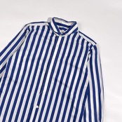 HAVERSACK ハバーサック 太ストライプ 長袖シャツ M/ブルー×ホワイト系 メンズ