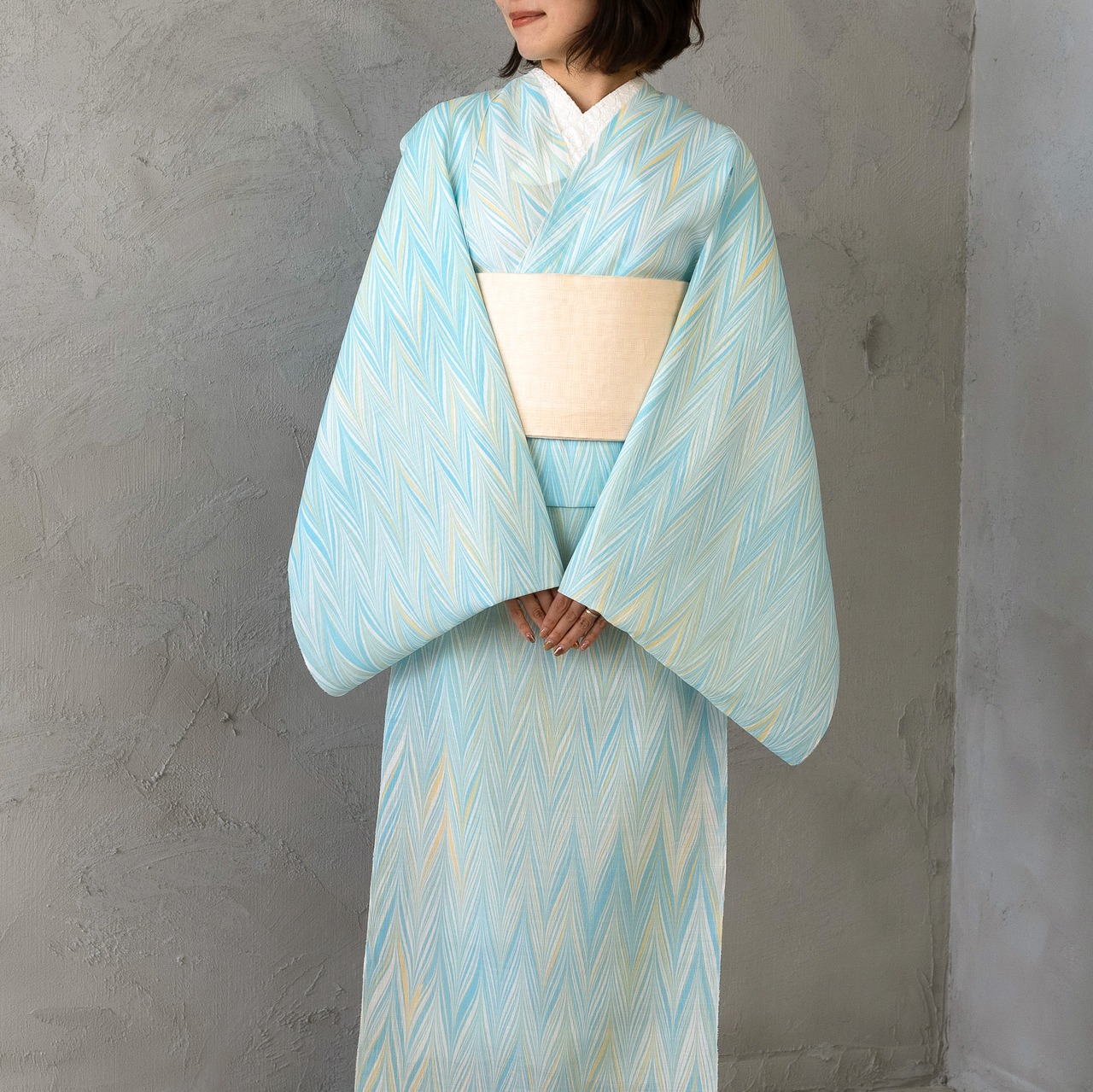 【復刻】「川の煌めき」〜矢羽根柄〜近江ちぢみ