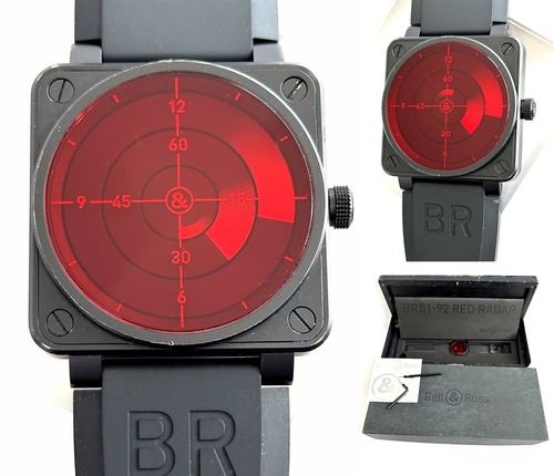 世界999本限定　Bell＆Ross ベル＆ロス　BR01-92 RED RADAR　レッドレーダー　ブラック 自動巻き　時計　メンズ　黒　リミテッド