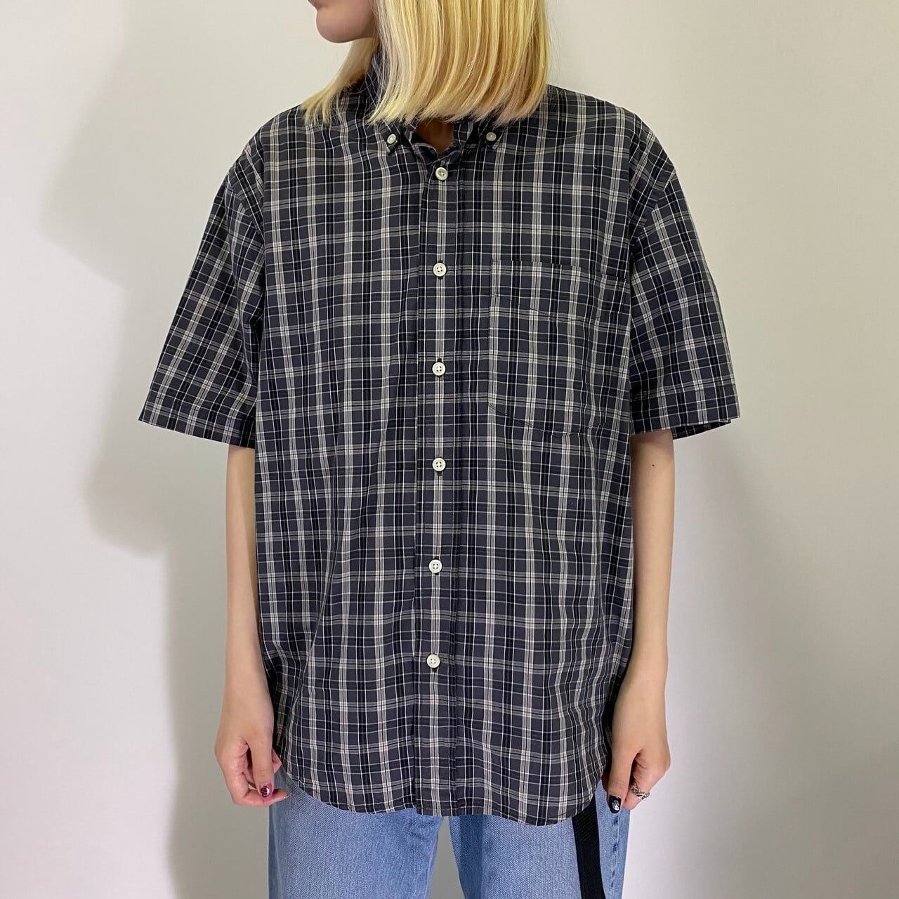 90年代 OLD GAP オールドギャップ 半袖 チェックシャツ メンズM相当 