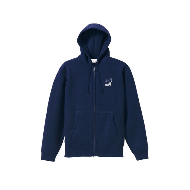 drowsy..CAT LOGO EMBROIDERY ZIP UP HOODIE /25AW / NV