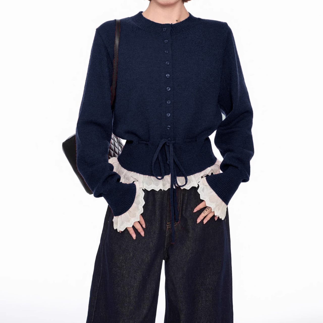 Waist-Length Long Sleeve Cardigan L00568