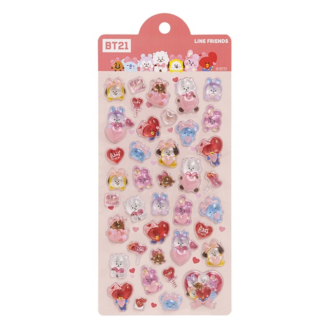 【ロット販売】【5入】BT21シール（立体）(8503823)