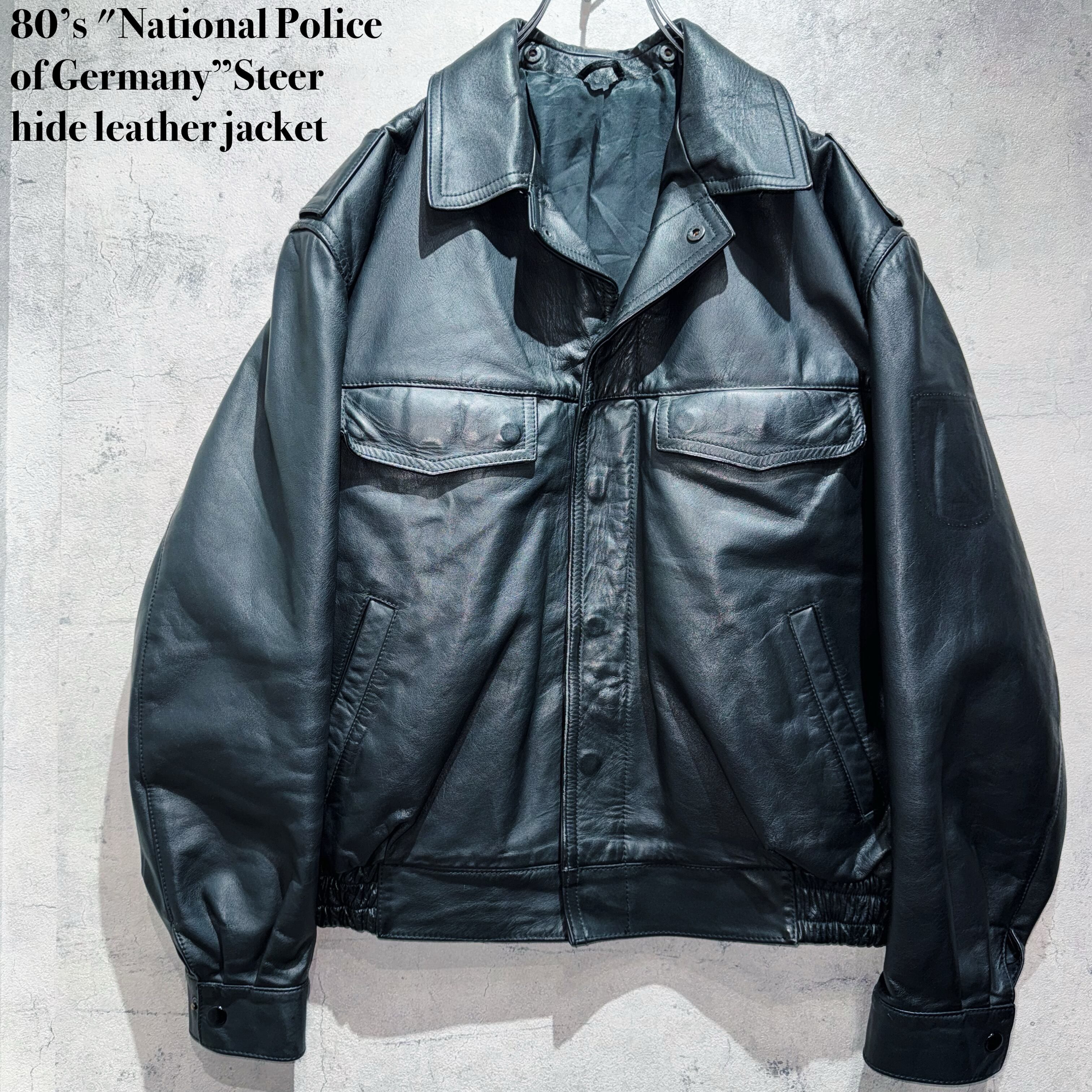 80’s "National Police of Germany”Steer hide leather jacket