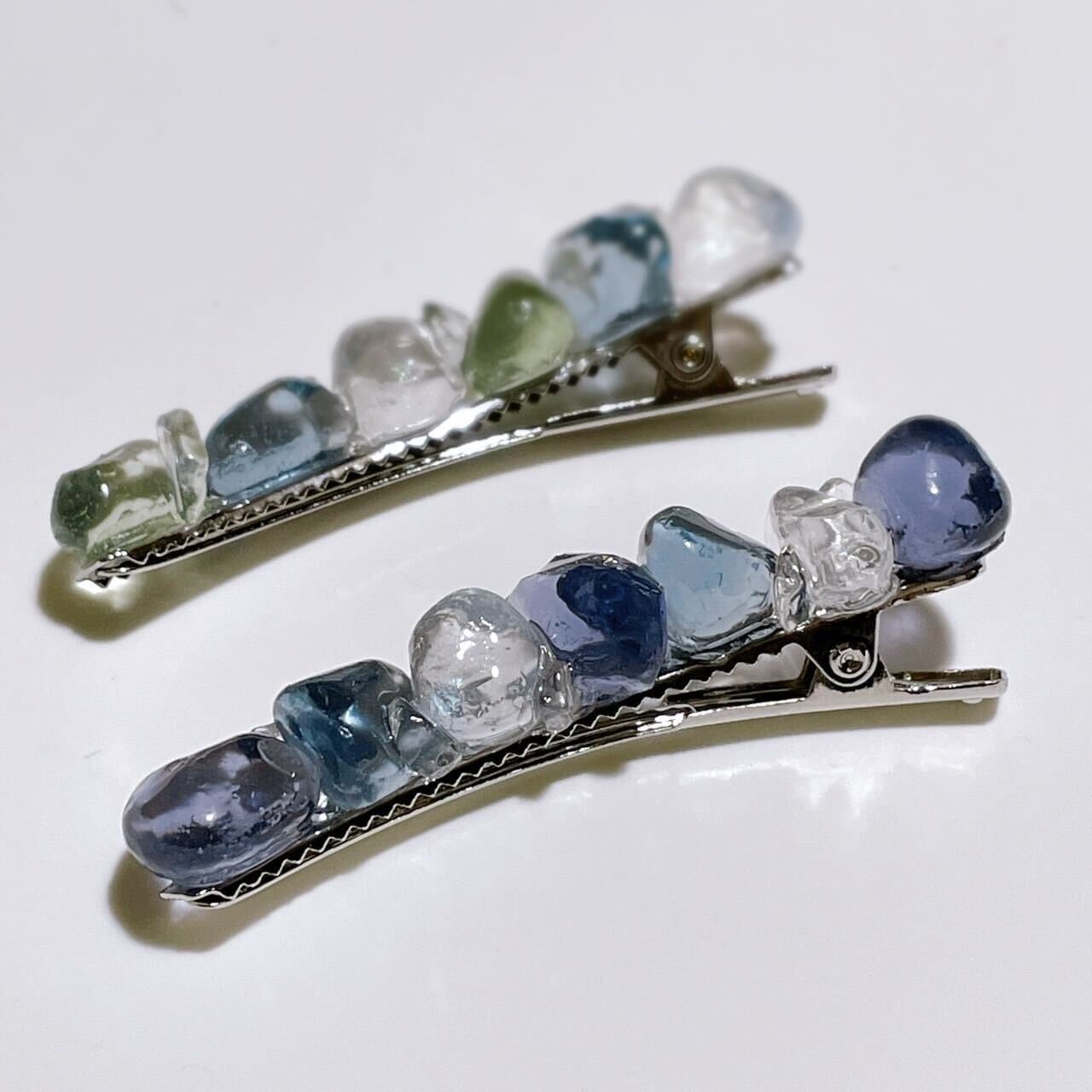 Blossom Mischief(ブロッサムミスチーフ)】鉱物風ヘアクリップ 水晶の