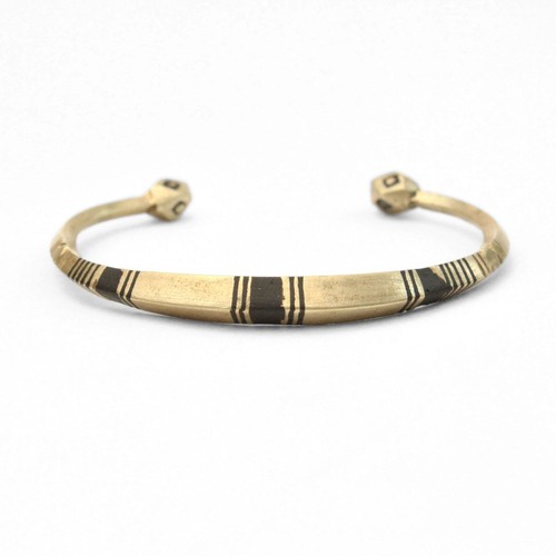 Viking Artif Bangle [Viking Brass Niello] Pyramid Design