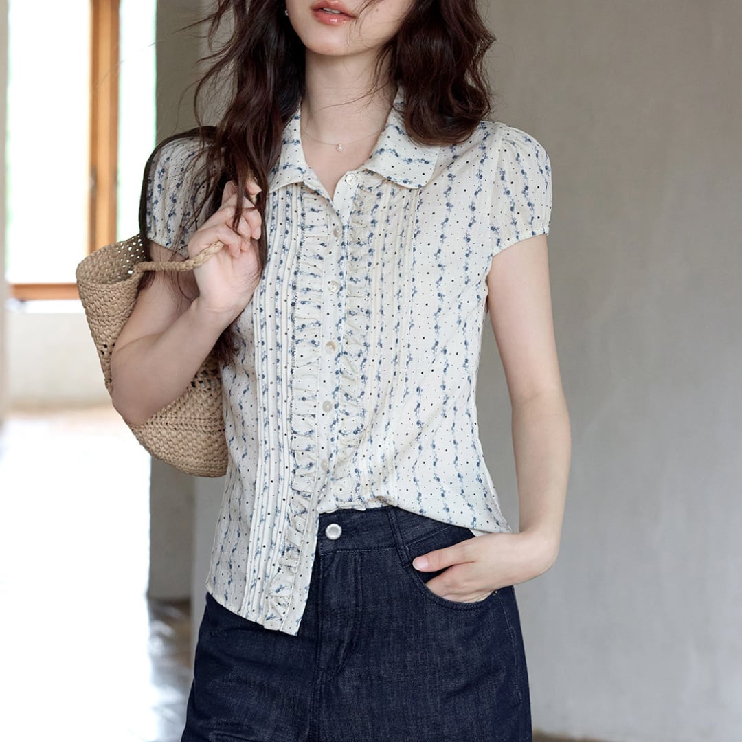 floral pintuck blouse