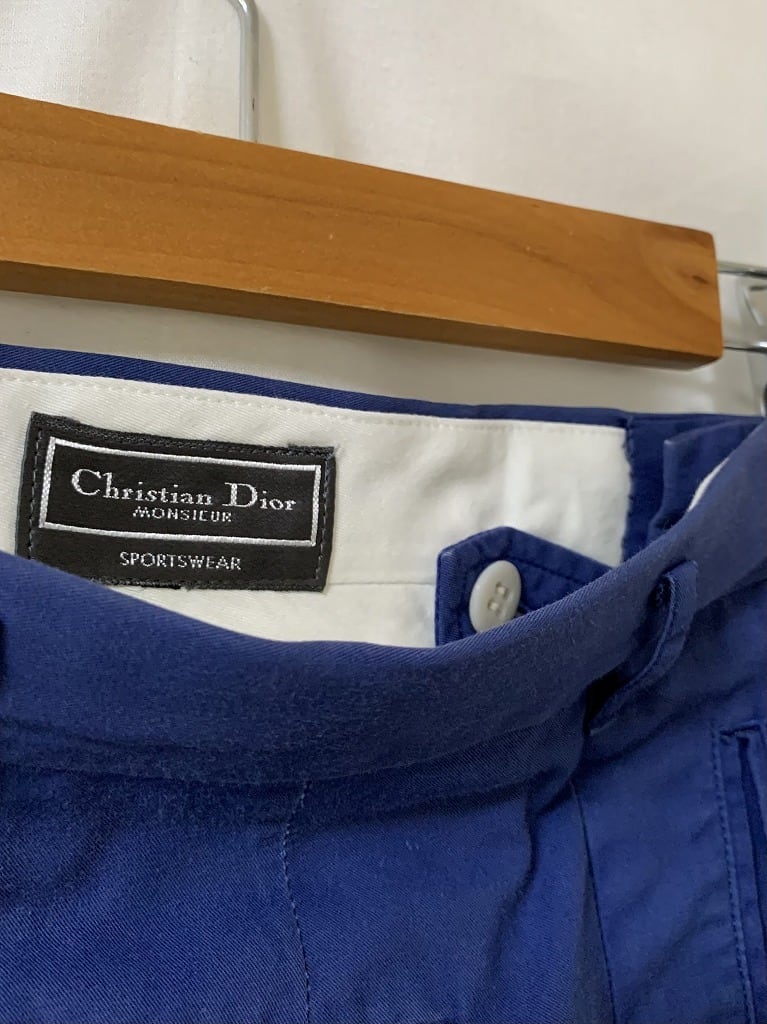 1980~90's Solid Color Design Tuck Slacks "Christian Dior"