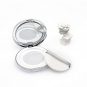 Itisyou コスメ ケース パウダーケース メイク容器 メイク 小分け 持ち運び スポンジパフ コスメ用詰替え容器 メイクスポンジケース パウダー容器 (シルバー)