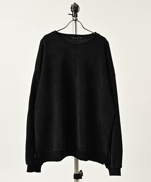 Revertical Corduroy-touch oversized crew neck (CHA) RV8803