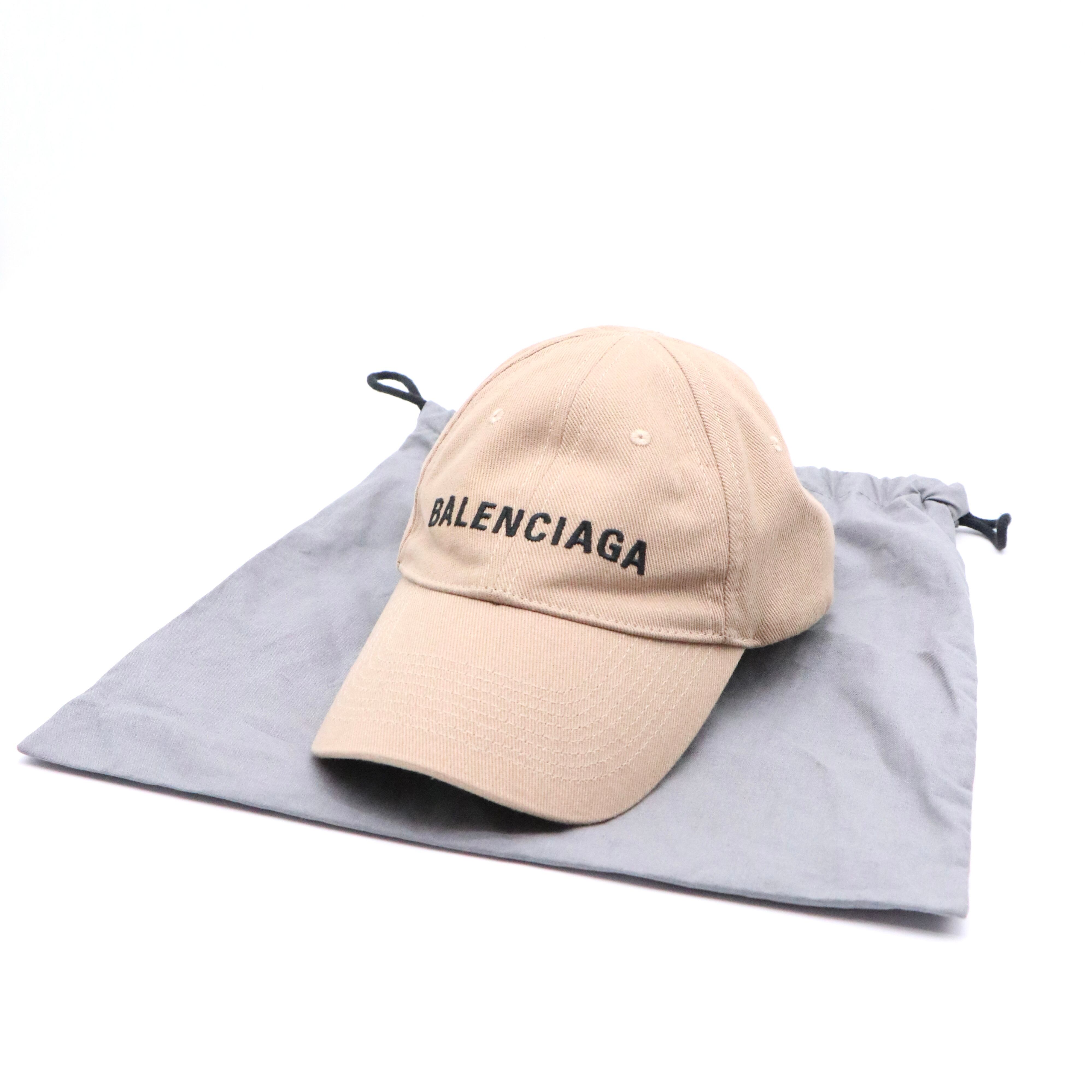 未使用品】BALENCIAGA ロゴ キャップ 帽子 ベージュ バレンシアガ | 2122