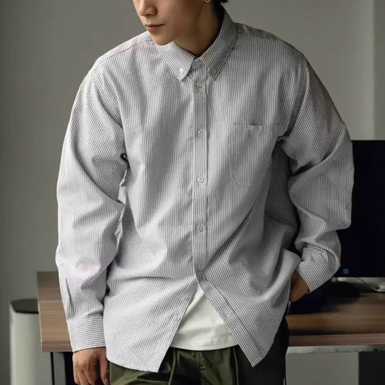 ストライプ ボタン ダウンシャツ A1963 - 1