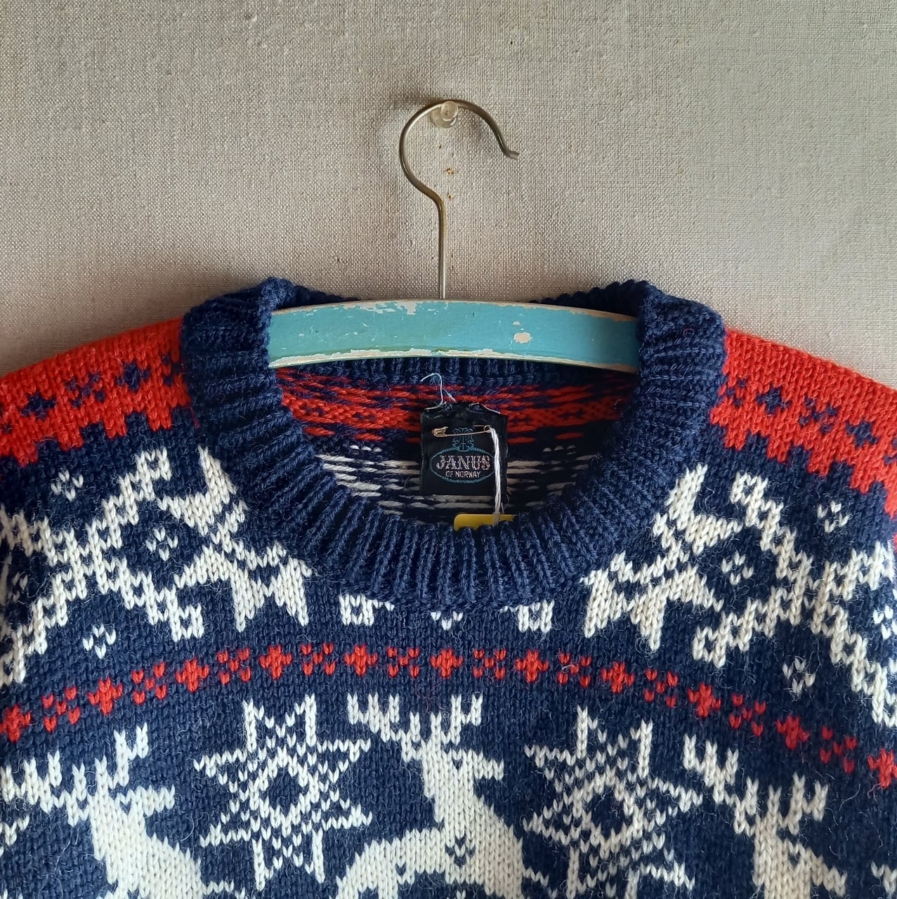 JANUS OF NORWAY ノルディックセーター Mサイズ スキーニット 古着 鹿 
