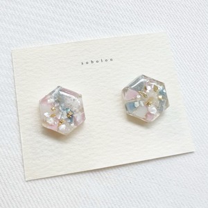 m17* pink × gray（Mピアス/イヤリング）