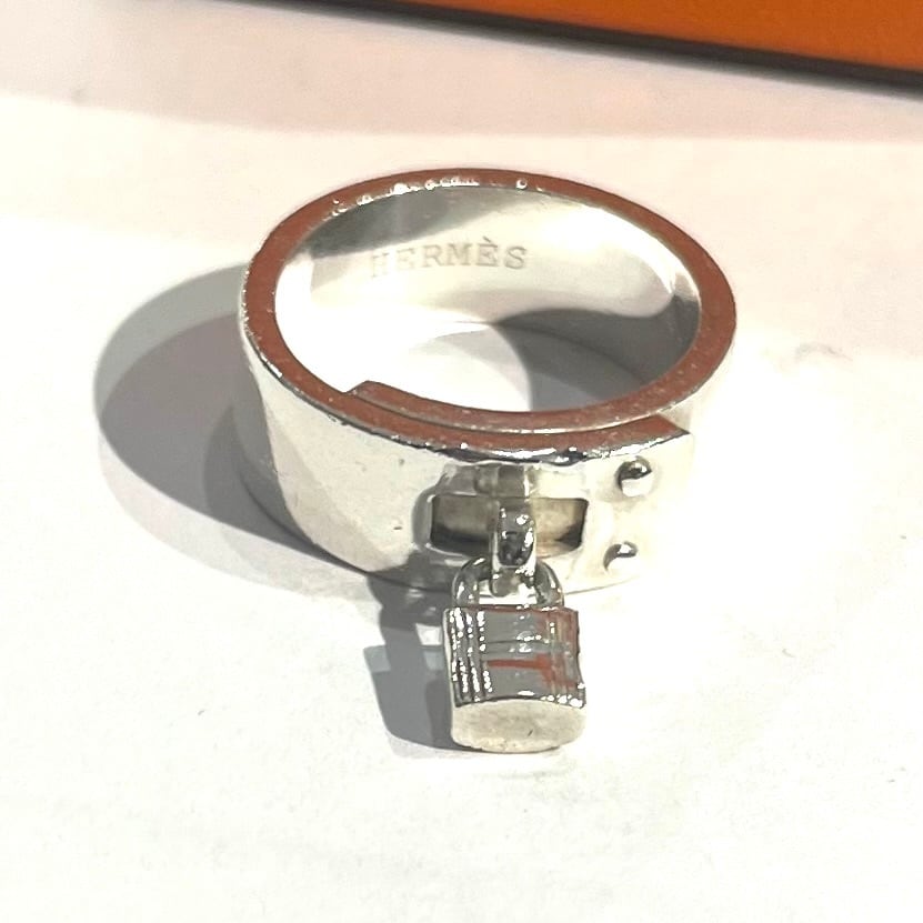 オールドエルメス　ヴィンテージ　シルバー925 ケリーリング　(15号) Kelly エルメス （HERMES） ケリー リング カデナ Ag925/Au750 18K