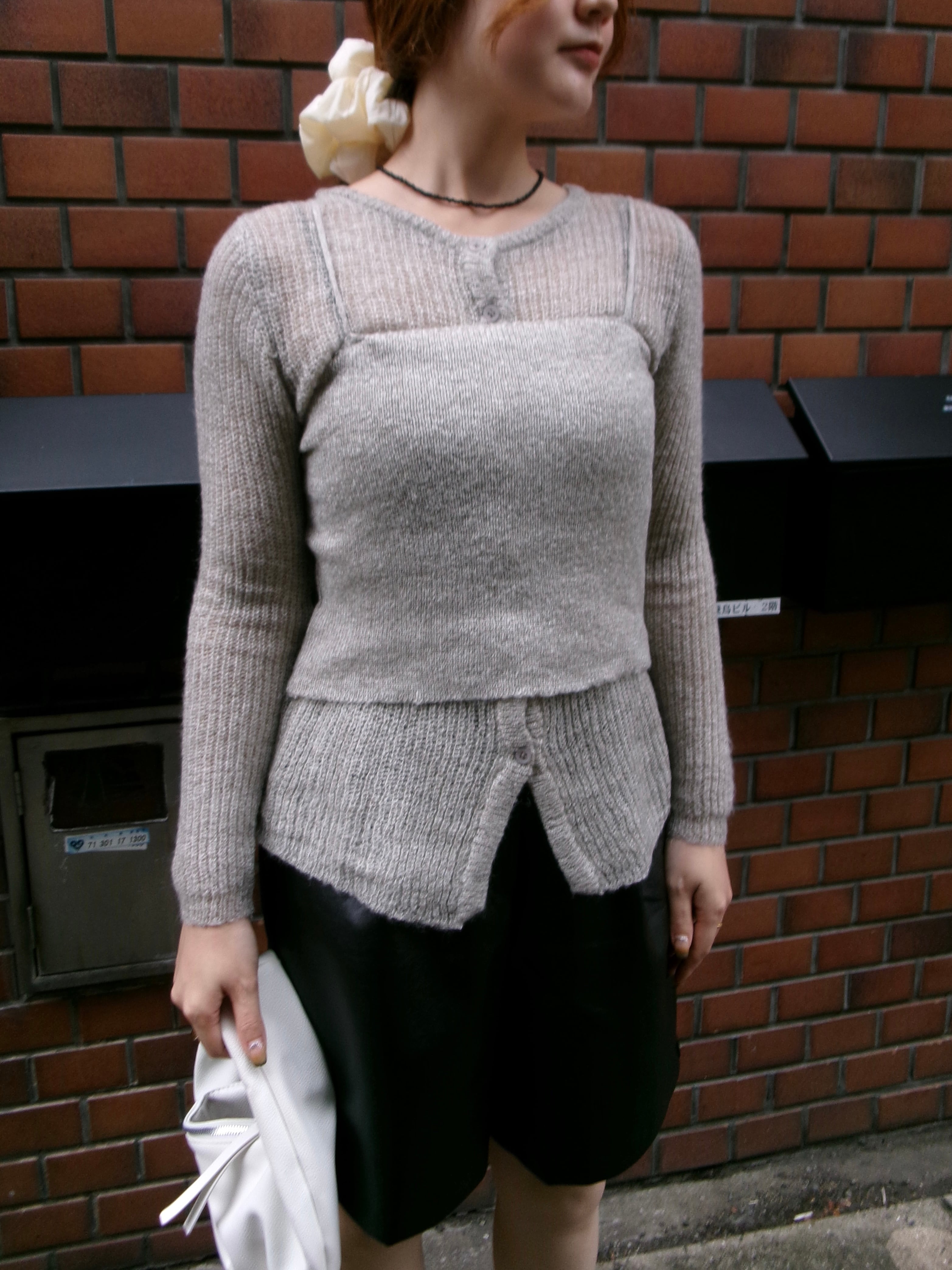 bustier set knit cardigan | iseeroom.