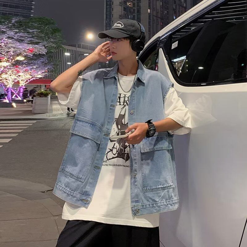 韓国通販 dgo】ユニセックス 2colors ウォッシュドデニムベスト