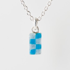 CHECK cyan & aqua - necklace -