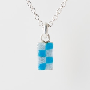 CHECK cyan & aqua - necklace -