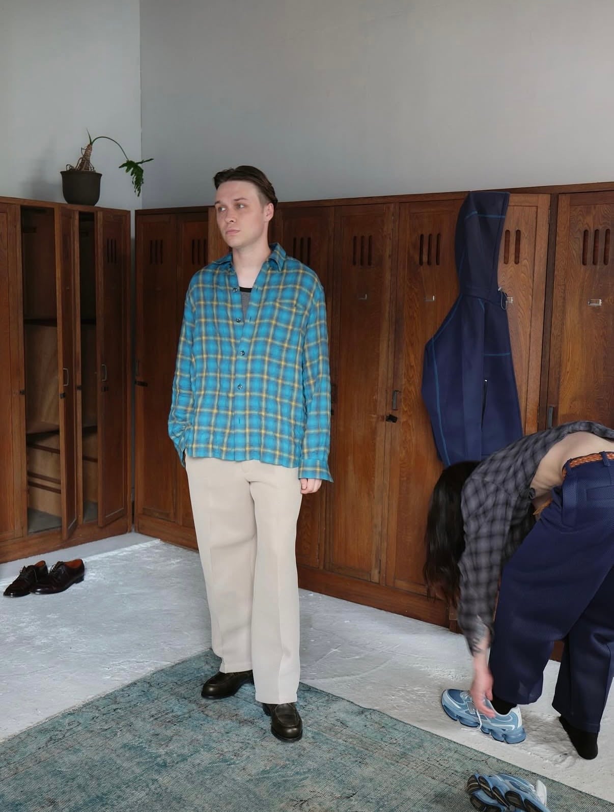 トップス Laid.B Wet Rag Check Shirts BLUE 1 Laid.B | Wet Rag Check Shirts | Blue | HOWDAY