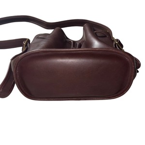 “OLD COACH” brown leather drawstring shoulder bag