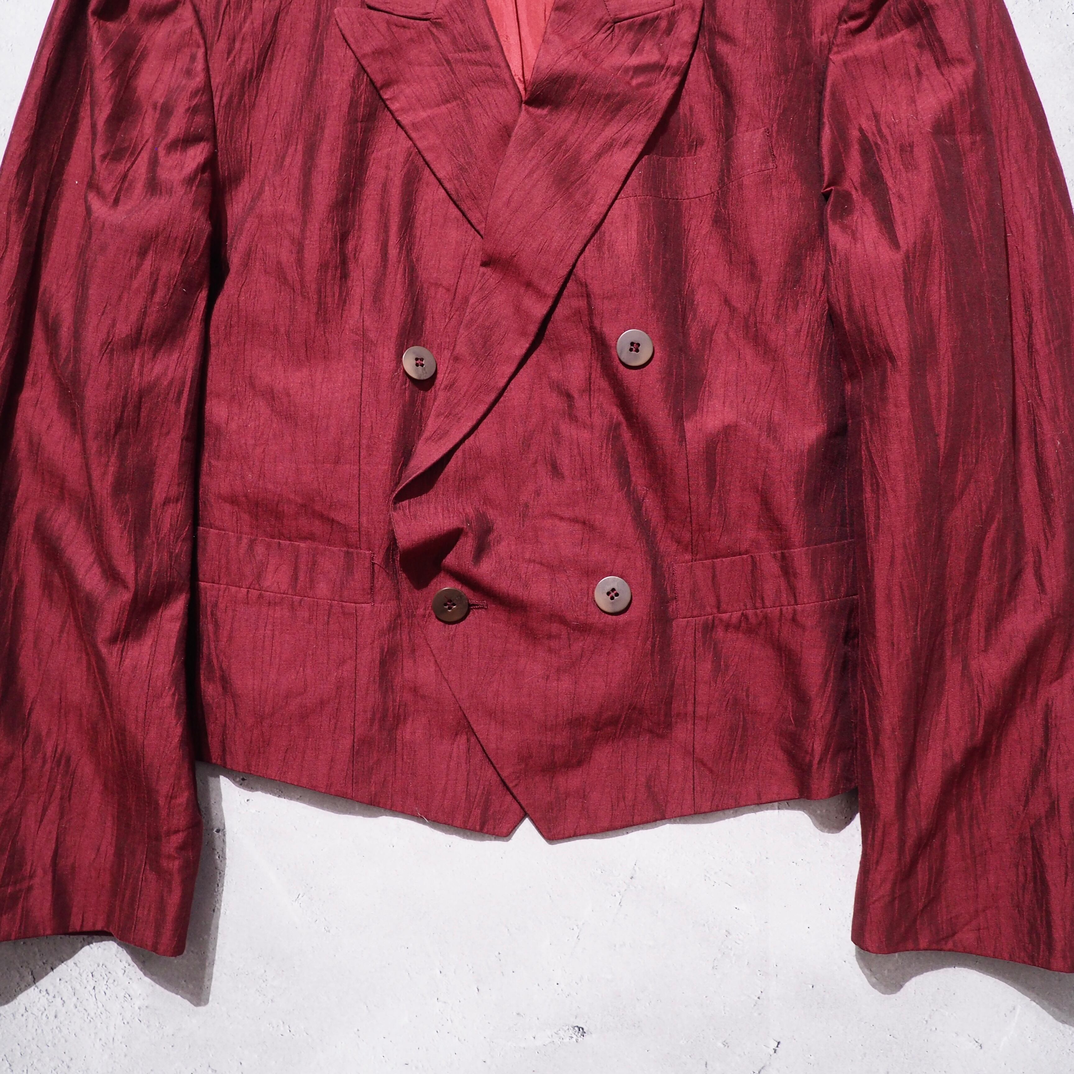 " 暗赫 " Beautiful Dark Bordeaux color vintage Short length Tailored jacket