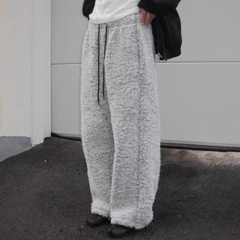 Drawstring wide boa pants  V2633