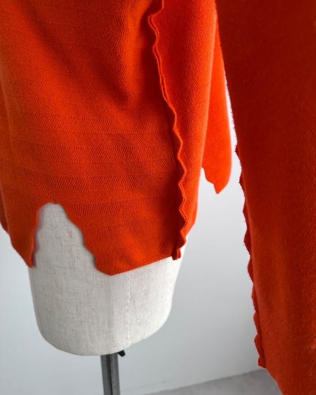 ISSEY MIYAKE HaaT　WAVE TRIM COTTON KNIT TOP