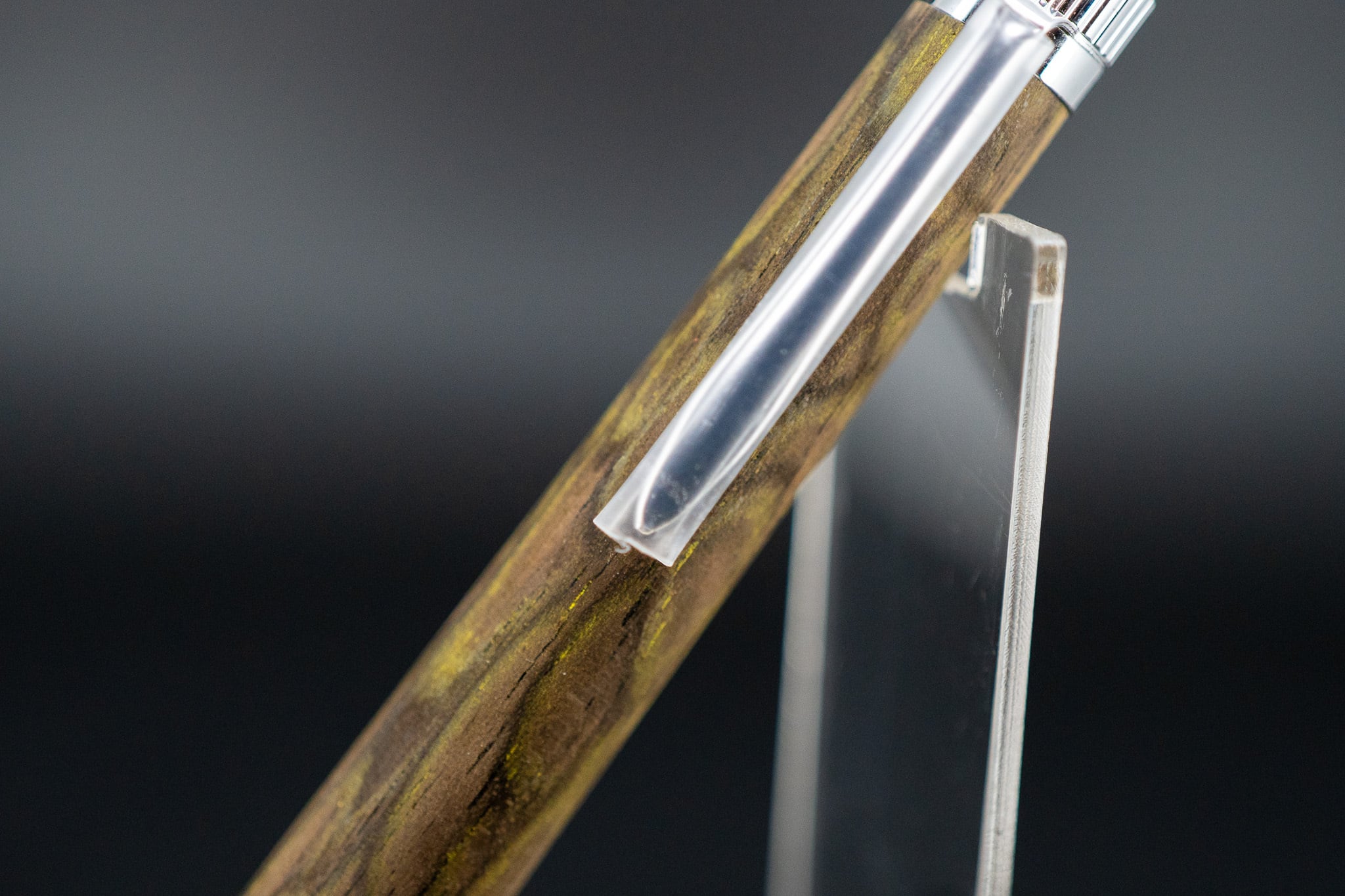 【魅惑の黒い紋様】黒柿 孔雀杢 極上 ② silver BP