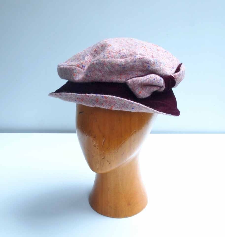 chapeliere sachi (帽子)2 (秋冬物)ツィード・セーラー(ピンクxレッド)