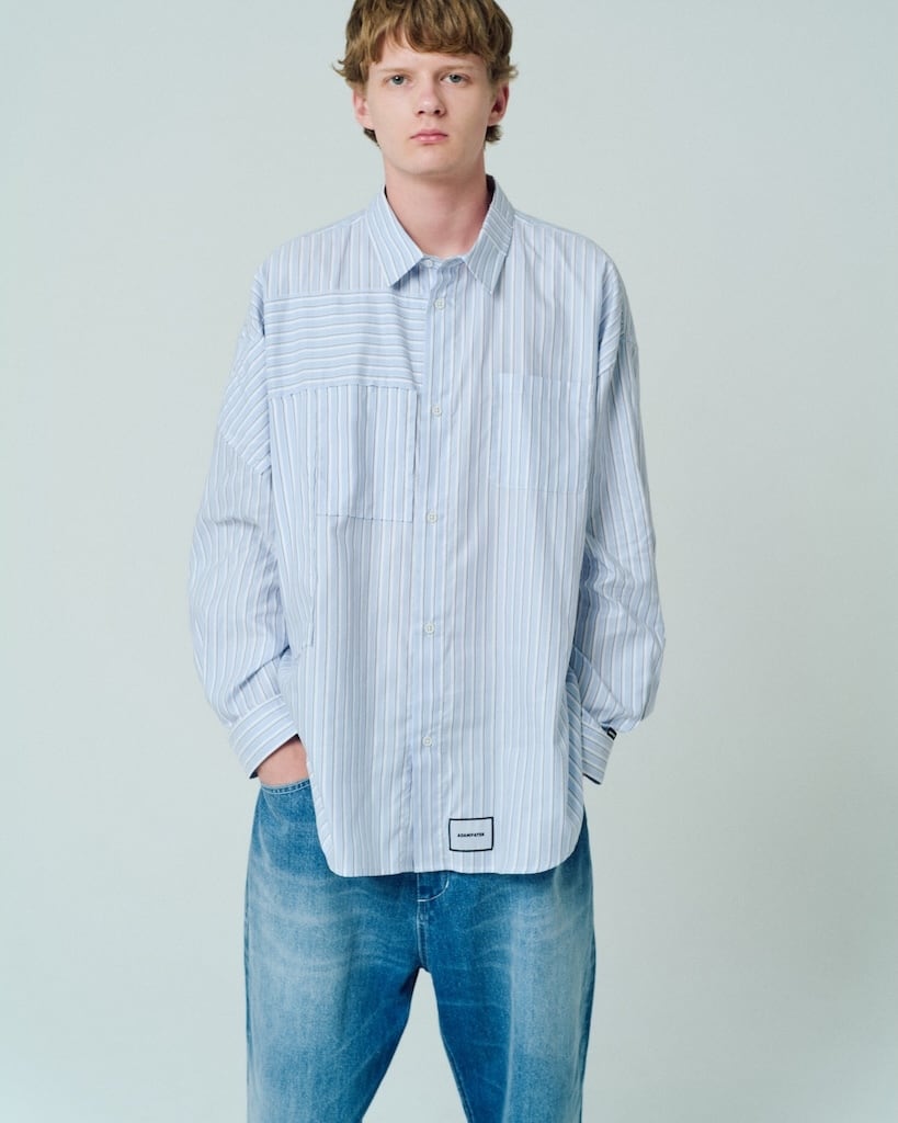 ADAM PATEK James Fabric anarchy shirt (BLU) AP2525007