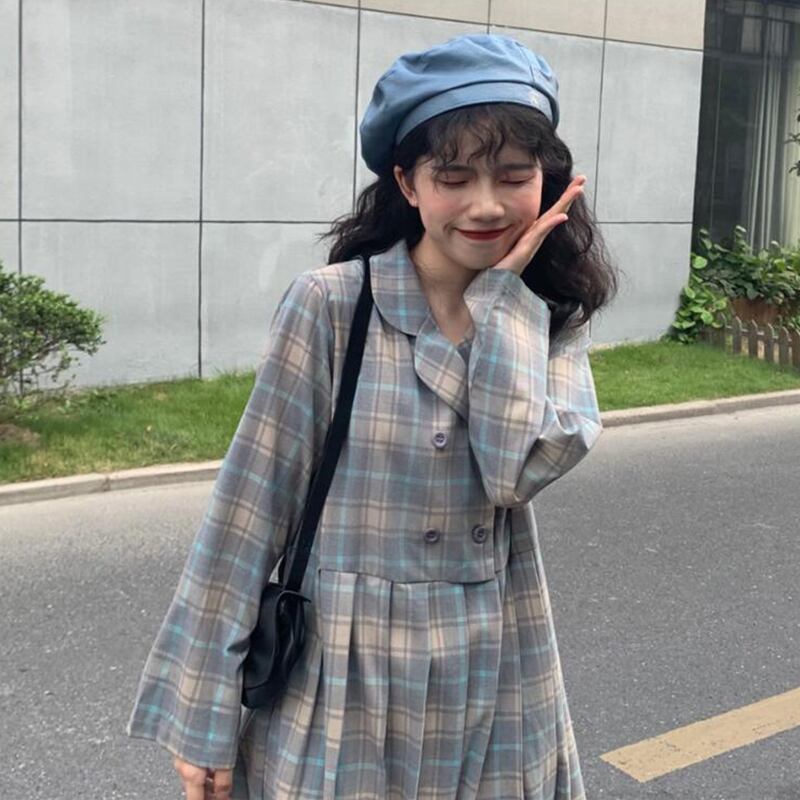 レトロな秋の服2020新しいファッション春と秋の婦人服スリム長袖スーツスカート秋のロングドレスロングスカート 萌量不足93545376434