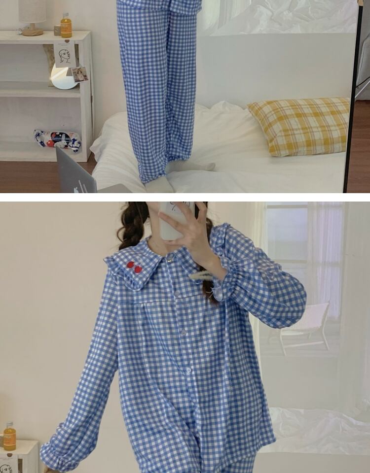 格子柄レディーススプリングオータム ロング 大人ガーリー スウィート キュート カジュアル 春物 秋物 萌量不足44911795804