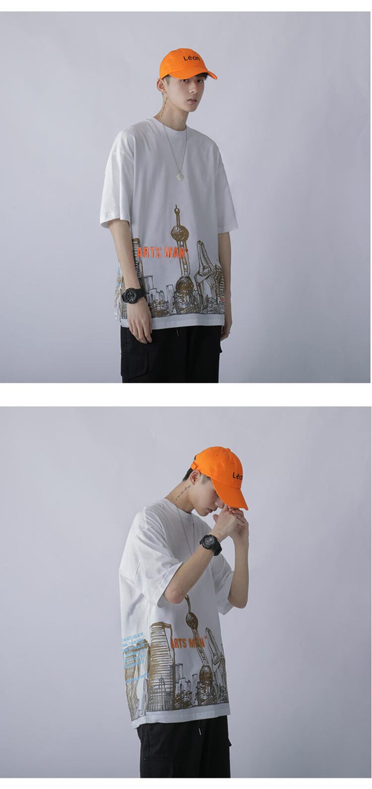 全2色 Tシャツ カットソー プリント カジュアル シンプル