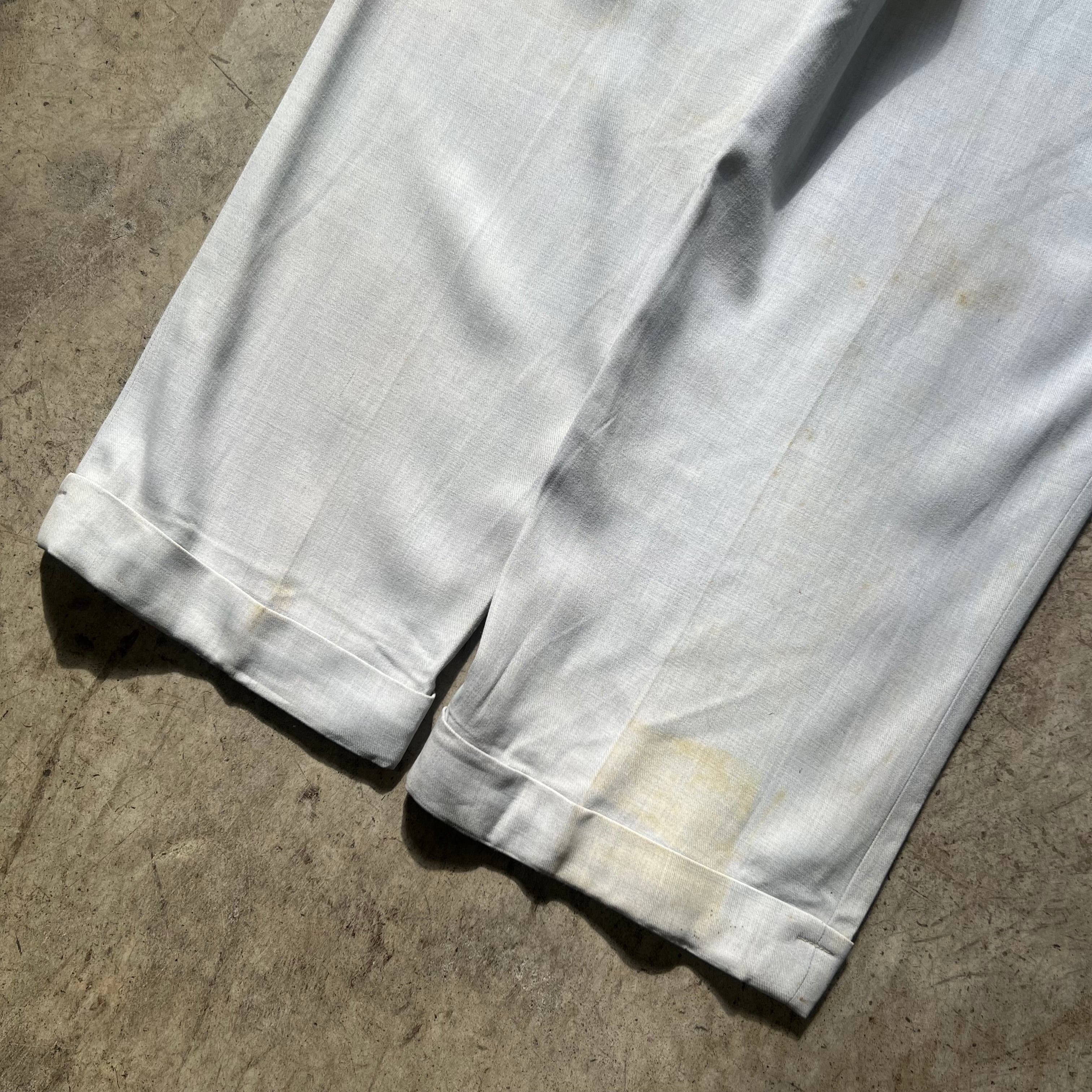 50-60s Vintage rayon×cotton wide slacks W34L32 | MASEA