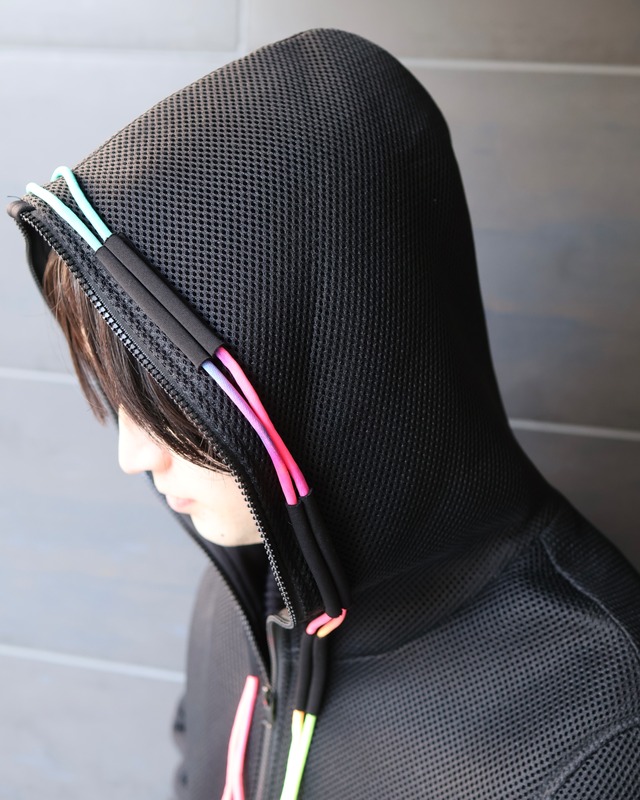 Mesh zip-up hoodie