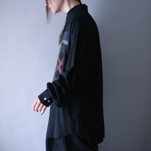 human motif art graphic design fry-front over silhouette shirt
