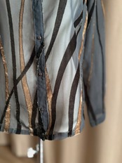 khaki color abstract sheer shirt-5166-2