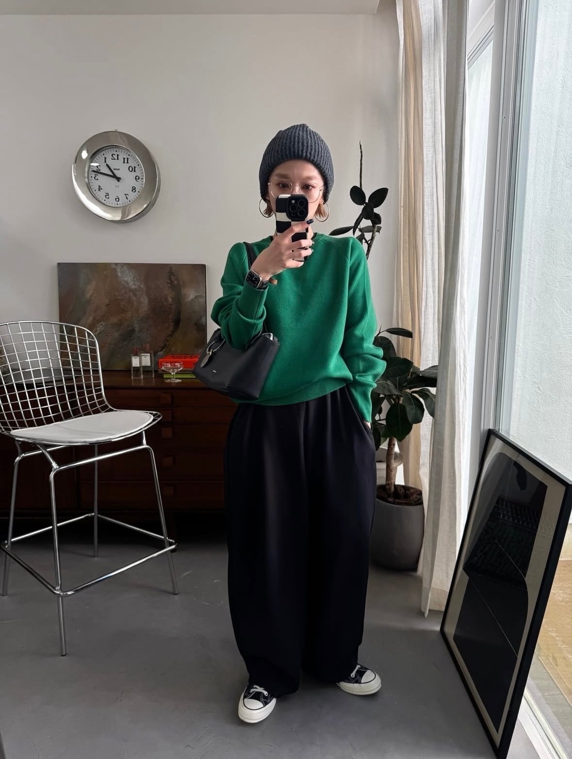 鹿児島先行販売】刺繍ロゴスウェットライクKnit/グリーン | CFT.