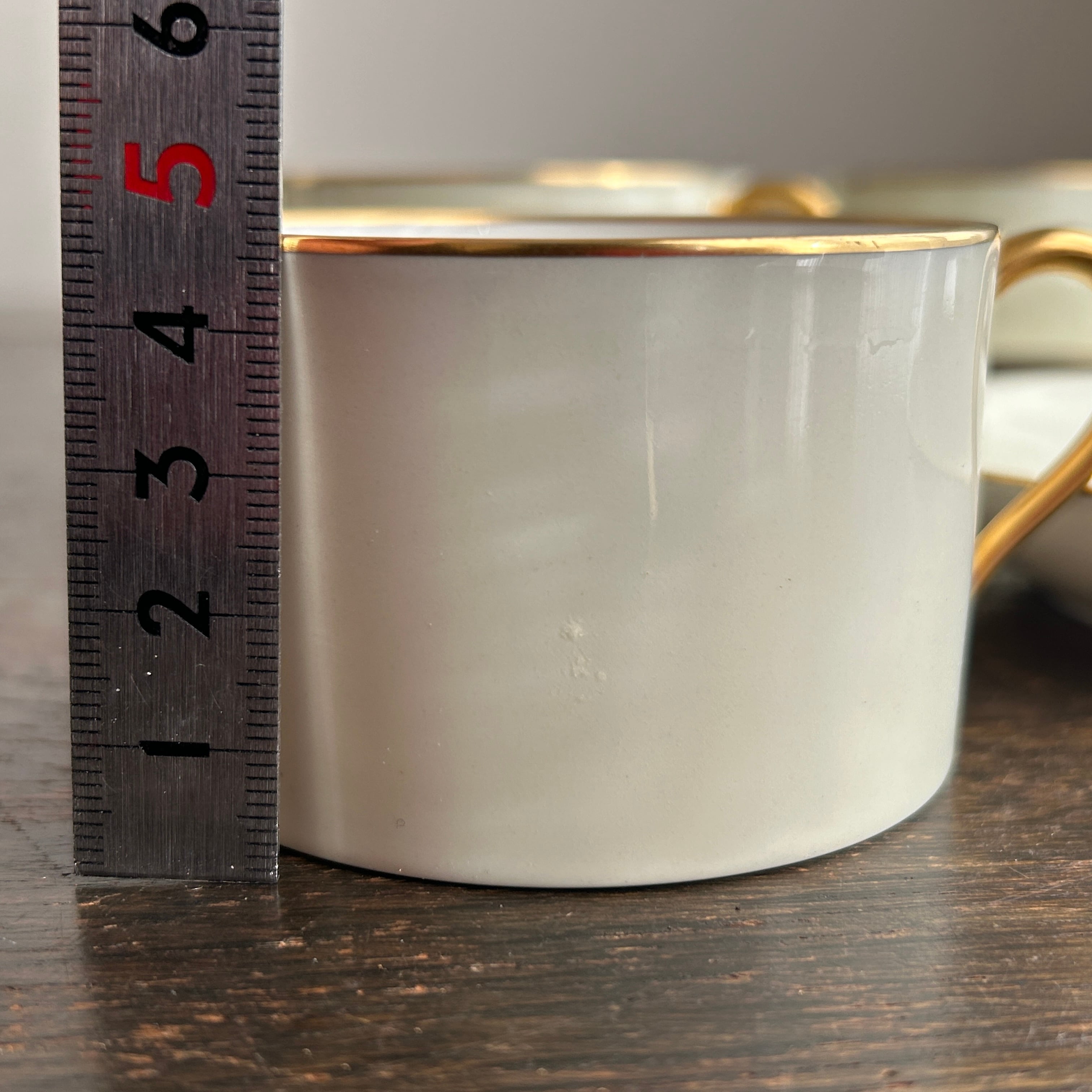 昭和7年大倉陶園　漆蒔技法コーヒーC&S 6客セット