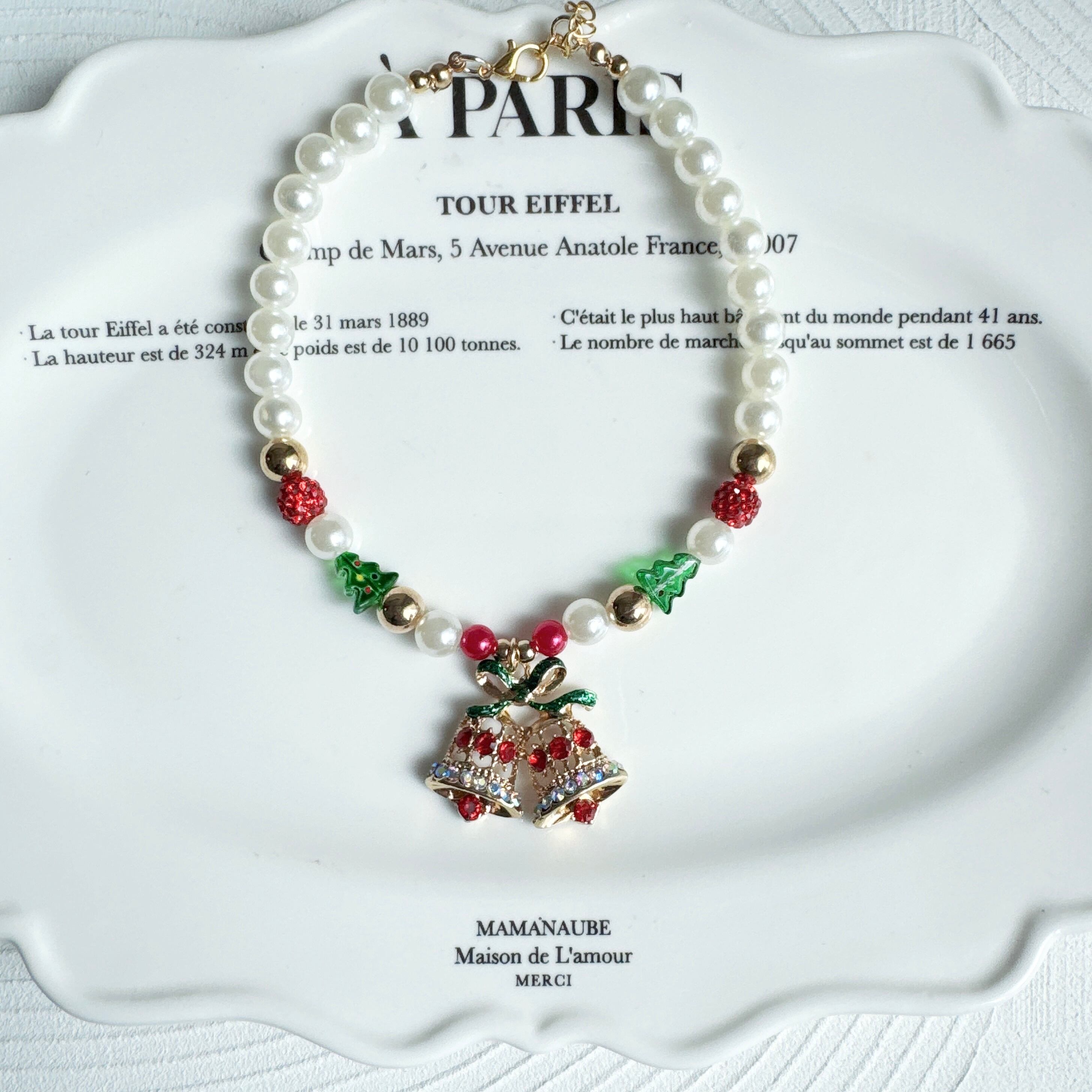 クリスマス*キラキラゴールドベルツリーネックレス