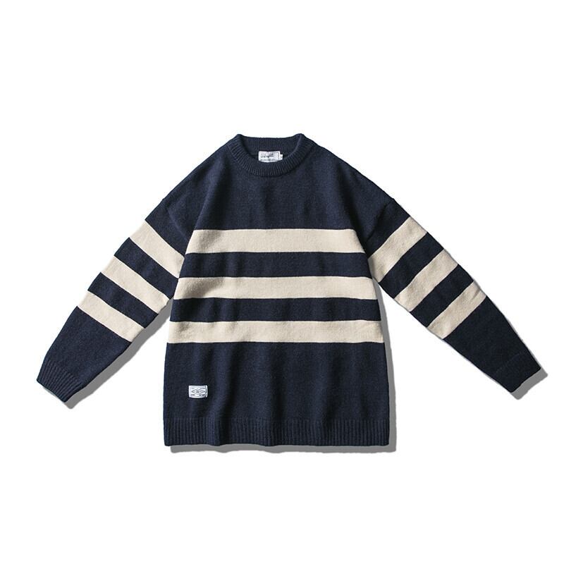 Yidao、ヴィンテージの冬服、レトロなストライプの長袖セーター、メンズのオールマッチプルオーバーセーター、カップルカジュアルトップ-Alibaba ロング ウィンター 冬物 ビンテージ hip6-161136467840188