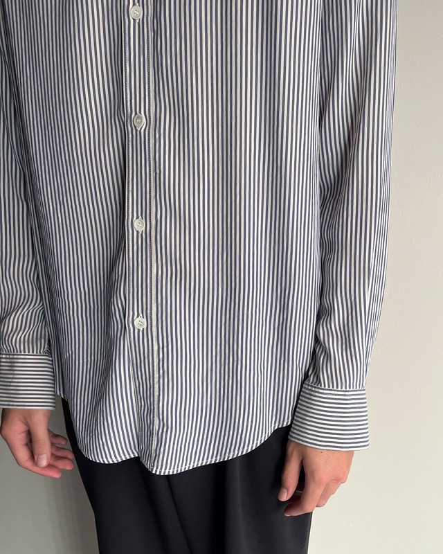 【CELINE】basic stripe compact silk shirt